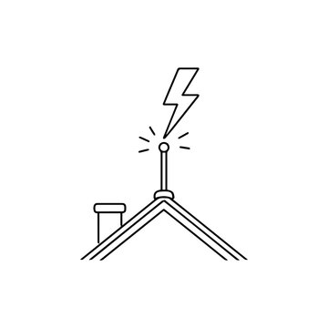 lightning strikes a lightning rod line icon vector isolated
Vector line icon on a white background