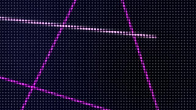 Pink LED Dot Lines Appearing Sequentially Loop Animation Black Background