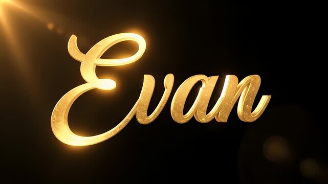 Golden Evan Text Animation.