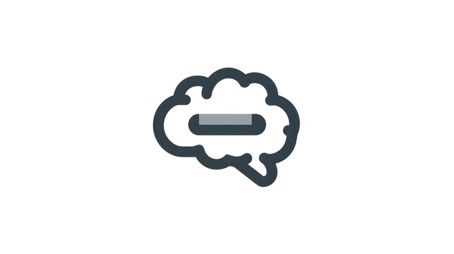Brain Icon with Minus Symbol Representing Negative Thoughts.