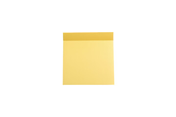 Yellow sticky note blank square post-it for reminder message and organization on transparent background