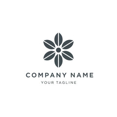 Simple Black Flower Logo Design Element.