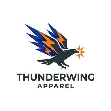 A striking falcon logo signifying strength and agility, perfect for an apparel brand focusing on high-energy and bold designs, capturing attention and inspiring confidence.