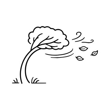 tree bends in the wind line icon vector isolated
Vector line icon on a white background