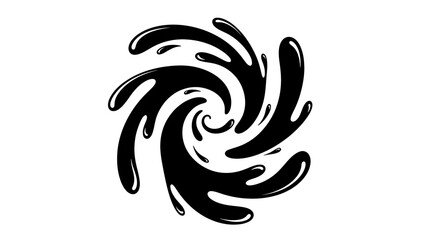 Fototapeta premium Abstract Black Swirl Liquid Splash Motion Graphic.