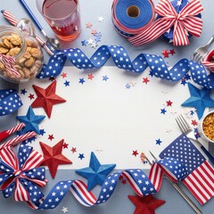 Obraz premium Patriotic Celebration Still Life with Festive Decorations
