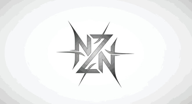 Modern Abstract NZN Logo Design With Sharp Edges.