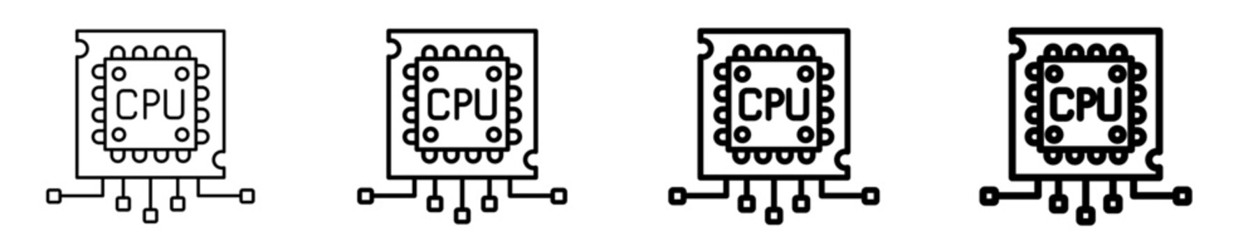 Chip  Icon Set Different Style Collection