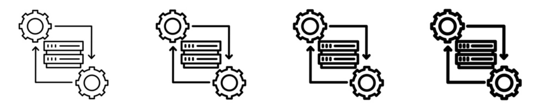 Processing  Icon Set Different Style Collection