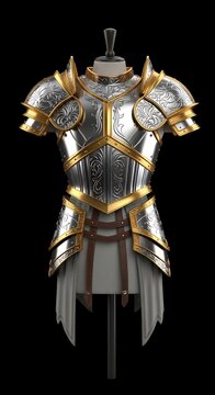 Ornate Medieval Knights Full Plate Armor Set.