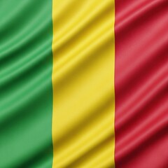 Obraz premium The flag of Mali waving in the wind with green, yellow, and red stripes