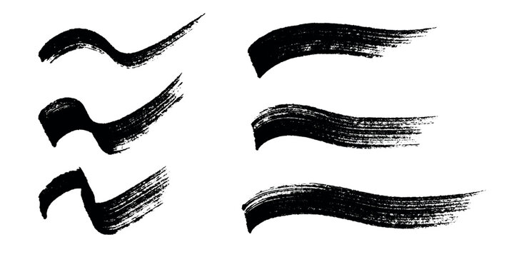 Set of brush paint stroke texture swatch Hand painted background Ink scribble dab clipart Paint smudge for tags and stamps design, beauty fashion poster