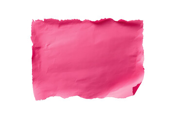 Obraz premium Pink ripped paper, blank note with curled corner for message or design, textured background, transparent