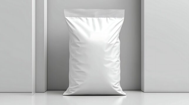  3d Rendering Of A Big Bag Of Supplements Or Animal Feed In White