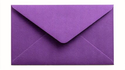 A closed purple envelope on a white background, ready for mailing or correspondence.