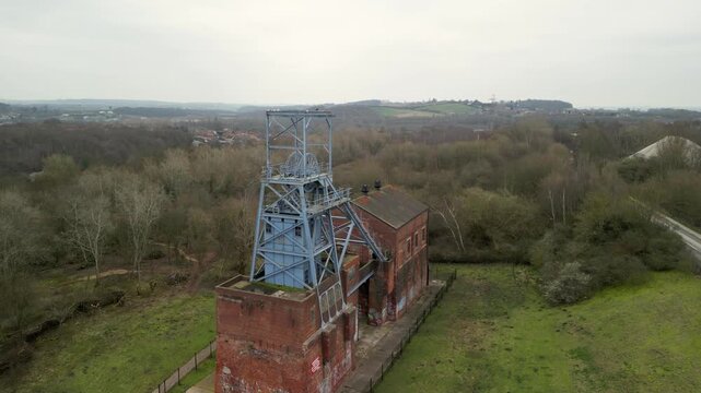 Barnsley Main (Stairfoot), UK: Originated as Oaks Colliery in 1824, closed 1991. 4k, aerial footage, high-quality. Barnsley was a major hub of the Yorkshire coalfield.