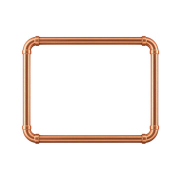 Copper Pipe Frame Border - Industrial Style Blank Rectangle