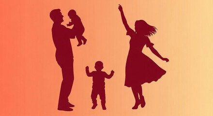 Obraz premium A happy family of four enjoying a joyful moment together in harmony and love