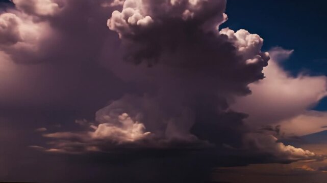 Epic time-lapse captures the formation of a massive cumulonimbus cloud during a summer thunderstorm in a dramatic sky