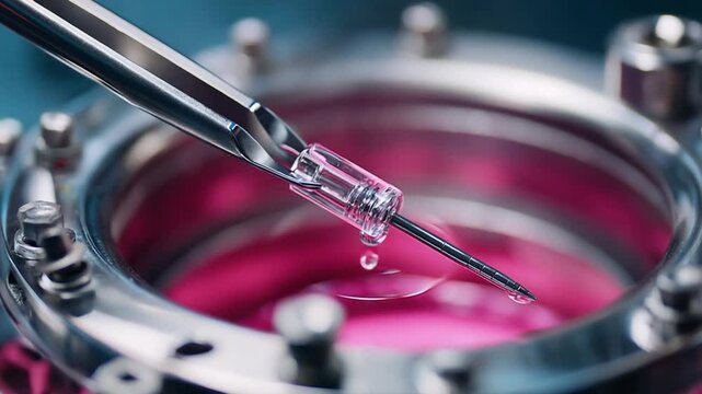 Precision in Science: An extreme close-up of a pipette dispensing a precise drop, set against a backdrop of a science laboratory, capturing the essence of scientific precision and meticulous research.