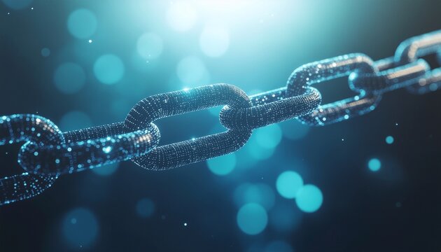 ブロックチェーンの連結イメージ（デジタルチェーンと信頼のネットワーク）