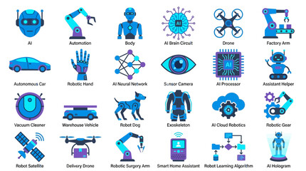 Fototapeta premium Collection of Scientific and Technological Icons for Innovation and Research. Vector Icons Set