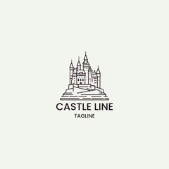 Obraz premium Castle logo vector icon illustration