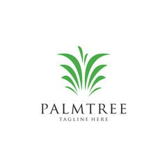 Fototapeta premium Palm Tree Logo Template - Green Tropical Plant Design