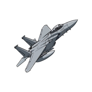 F-15EX Eagle II Modern Multi-role Fighter Jet Vector Illustration Isolated on White.