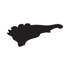 A stark silhouette of a dinosaur resembling a brontosaurus or similar sauropod © kakolicrator