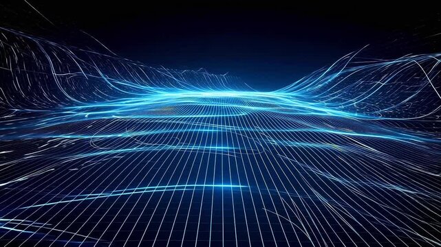 Digital technology blue white future lines abstract background 