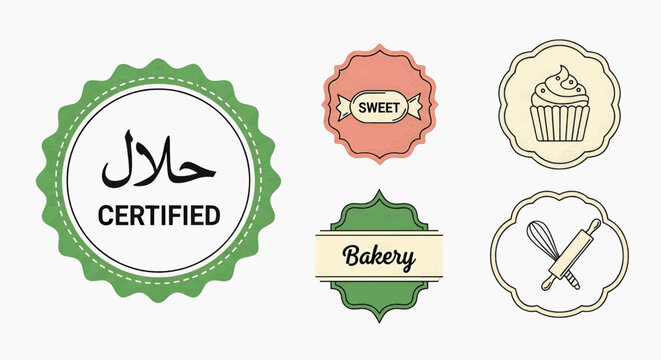 Halal Certified and Bakery Badges for Food Businesses