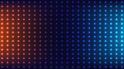 Abstract glowing led light grid background with vibrant blue purple and orange neon gradient for modern technology and digital data connection