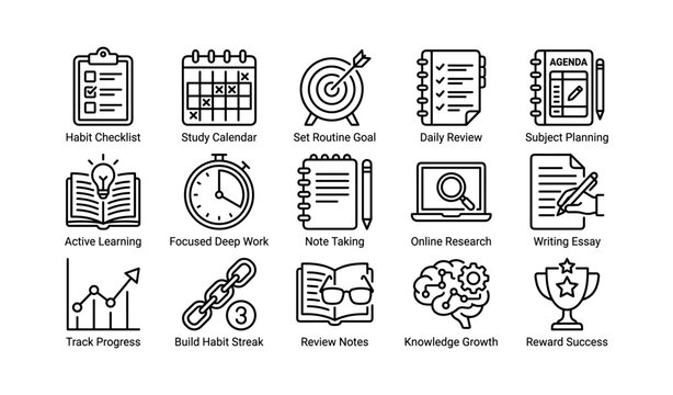 Study Plan Icons Images – Browse 131,258 Stock Photos, Vectors, and ...