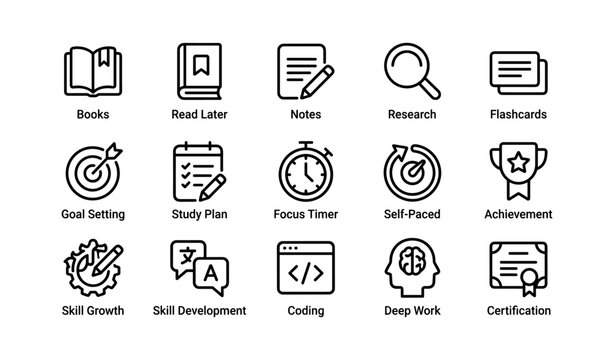 Study Support Icon Study Plan Icons Images – Browse 131,258 Stock Photos, Vectors, and ...