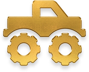 gold truck monster icon on transparent background © titileedzs