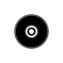 Minimalist Black Vinyl Record Icon