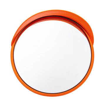 Convex safety security mirror with bright orange durable casing designed for improving visibility at blind corners and intersections&nbsp;&nbsp;