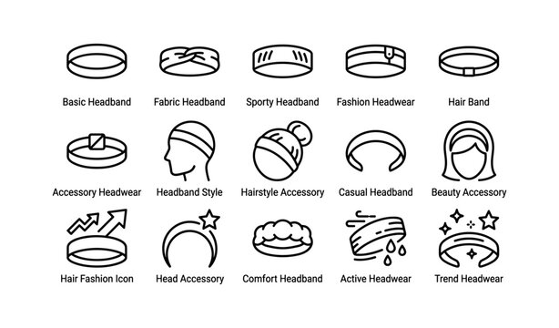 Variety of headband styles: fashion, sport, comfort, and trend icons