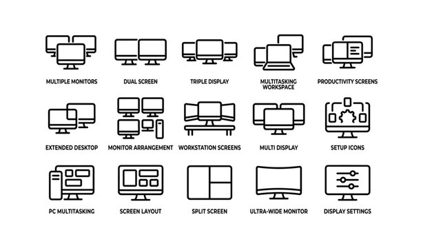 Multiscreen arrangements: dual, triple, ultra-wide, and more display configurations