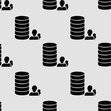 black and white seamless pattern of people talking next to stacked coi