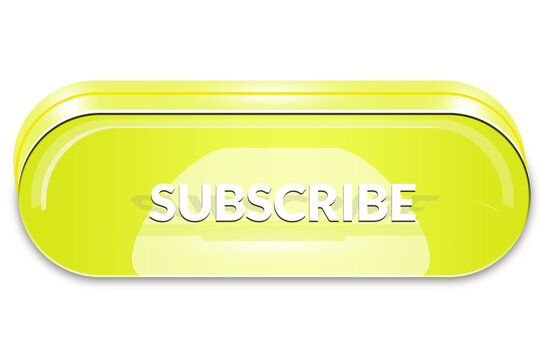 Subscribe Glossy Web Button with Modern UI Design, Bright Lime Green Subscribe Button for Website Interface