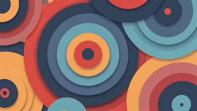 colorful geometric circle pattern design with concentric rings