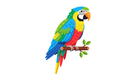 Obraz premium Colorful Macaw Parrot Perched on a Branch.