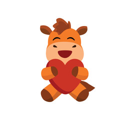 Obraz premium cute simple horse character