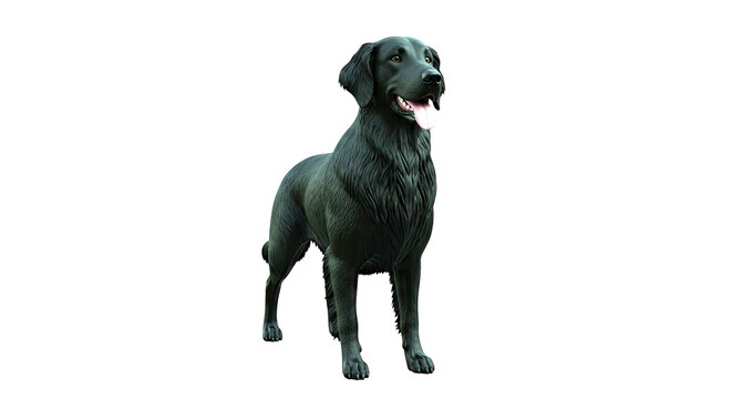 Black Flat-Coated Retriever Dog