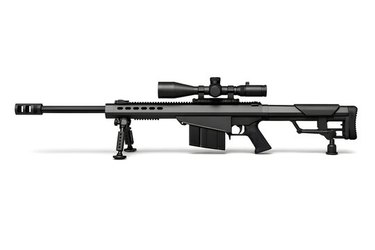 Generic M82 Style Long Range Rifle Right Side Profile Isolated on White
