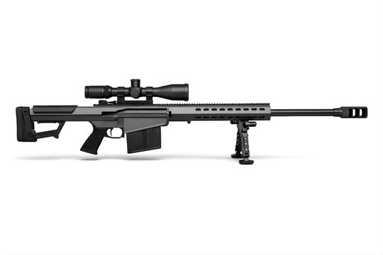 Generic M82 Style Long Range Rifle Right Side Profile Isolated on White