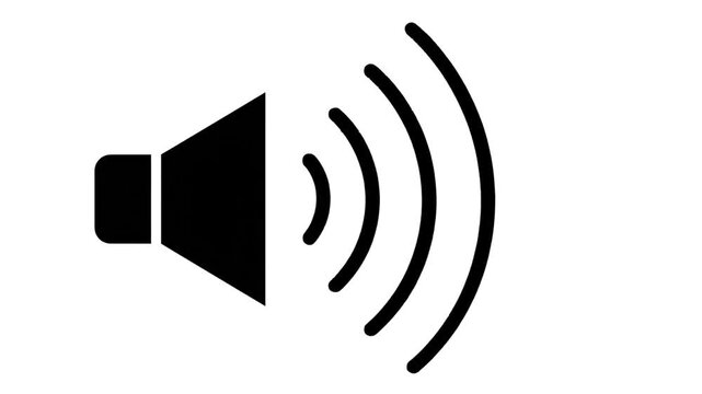 Speaker Icon Animation Sound Waves Emitting.