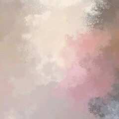 Obraz premium a dreamy painting of soft pink and grey clouds drifting across a muted sky, with gentle, blended brushstrokes creating a calm, ethereal mood